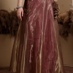 Frolic Rolic Solid Organza Maxi Skirt-image-74