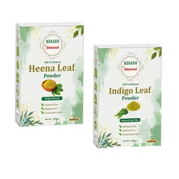 KHADI OMOROSE  Set Of 2 Indigo Leaf Powder  - 200g Each - Green-picture-38