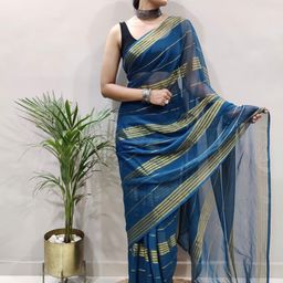 Moda Rapido Striped Pure Georgette Saree-picture-43