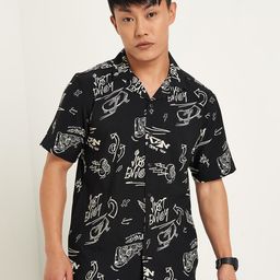 People Men Slim Fit Floral Opaque Printed Casual Shirt-picture-25