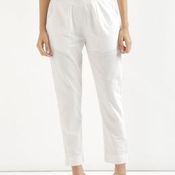Roadster Women White Regular Fit Cotton Regular Trousers-image-22