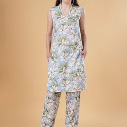 BAESD Women Solid Printed A-Line Regular Kurta with Palazzos-image-71