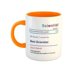 ARTBUG White & Orange Best Scientist Printed Ceramic Glossy Coffee Mug-picture-20