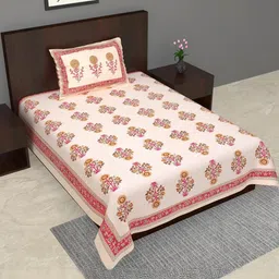 Jaipuri Printed Single Bed Bedsheet with Pillow Covers-picture-21