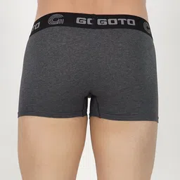 GOTO Mid-Rise Boxer-Style Briefs COTTON BLENDED LYCRA OUTER EA TRUNK DGRY image 3