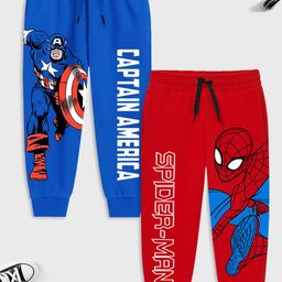 Marvel by Miss and Chief Boys Pack Of 2 Avengers Printed Joggers-image-77