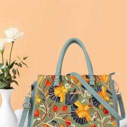 LIKE STYLE Ethnic Motifs Textured Structured Shoulder Bag image 1