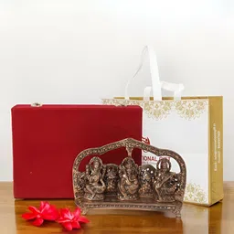 INTERNATIONAL GIFT Brown Lord Ganesh Goddess Saraswati And Laxmi Religious Idol Showpiece-image-64