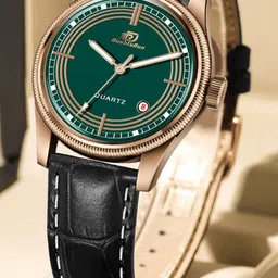 DOUBLERUN Men Dial & Leather Bracelet Style Straps Analogue Multi Function Watch H05N7001-53