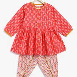 Campana Girls Paisley Printed Empire Pure Cotton Kurti with Dhoti Pants-picture-23