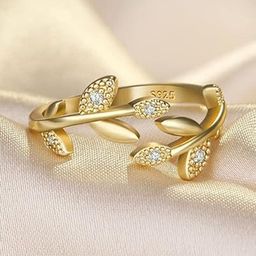 Heer Collection Gold-Plated CZ Studded Adjustable Finger Ring-image-61