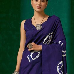 Anouk Rustic Tie and Dye Block Print Saree image 2