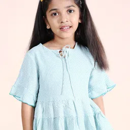 KiddoPanti Print Georgette Peplum Top-image-48