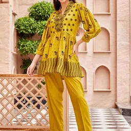 WOMEN PLUS Embroidered Rayon Silk Co-Ords-51