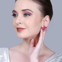 OPUS GEMS Artificial Stones Studded Floral Shaped Studs-image-78