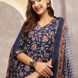 Anouk Women Ethnic Motifs Printed Regular Pure Cotton Kurta with Trousers & With Dupatta-image-69