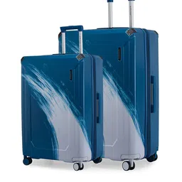 Provogue Set Of 2 Wave Printed Hard-Sided Cabin Medium & Large Trolley Bag-1