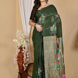 DipDiya Floral Pure Cotton Taant Saree-picture-32