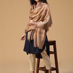 Tiara Women Checked Woven Design Shawl-image-16