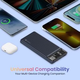 Portronics Luxcell bind 10K 10000mah 22.5w power bank. Dark Blue image 5