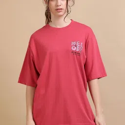 MORSE CODE Graphic Printed Oversized Pure Cotton T-shirt-22