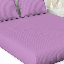 Star Weaves Purple Striped 350 TC King Bedsheet with 2 Pillow Covers-51