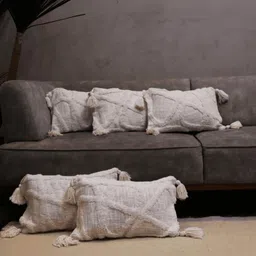 LUSHLYF Off White 5 Pices Ivory Dream Tufted Cushion Covers-14