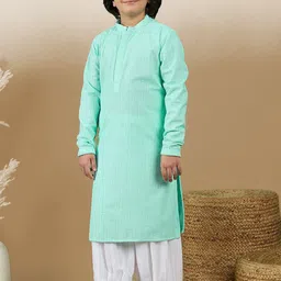 Here&Now X Sanwara Boys Embroidered Regular Chikankari Kurta with Patiala-picture-46