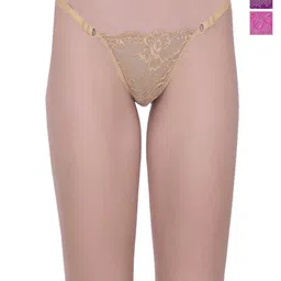 Fleurt Pack Of 3 Assorted Lace Thong Briefs - HOBFPT3-OS-44-image-50