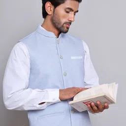 Jompers Men Woven Design Nehru Jacket-15
