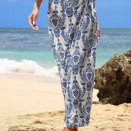 LULU & SKY Printed Asymmetric Maxi Wrap Skirt-image-56