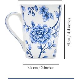 GOLDEN QUEEN'S Blue & White Handcrafted Printed Ceramic Glossy Mugs Set of Cups and Mugs image 3