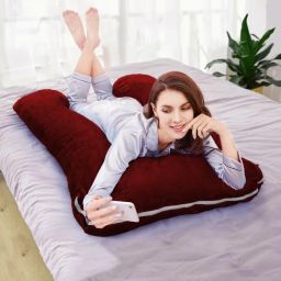 ultra soft u shape pregnancy pillow Microfibre, Polyester Fibre Solid Pregnancy Pillow Pack of 1-image-7