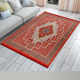 IVAZA Red Cotton Floral Carpets-image-51