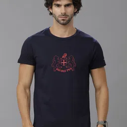 Double Two Men Avengers Printed Applique Slim Fit T-shirt-image-53