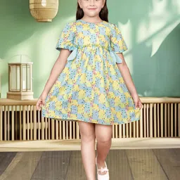 TINY TWILLS Checked Flared Sleeve Fit & Flare Dress-image-14