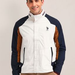 U.S. Polo Assn. Men Colourblocked Longline Quilted Jacket-image-76