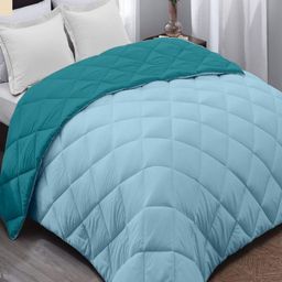 CHICERY Teal & Blue Heavy Winter 210 GSM Single Bed Comforter-image-89