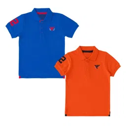 BAESD Boys Pack Of 2 Polo Collar Cotton T-shirt-image-41