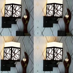 Gojeeva Brown Wood Square Wall Lamps-image-97