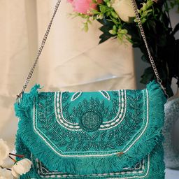 Swisni Floral Embellished Structured Sling Bag-image-5