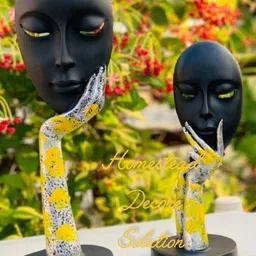 HOMESTEAD DECORE SOLUTION Set Of 2 Lady Face Showpieces-3