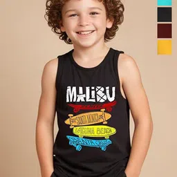 Minicult Kids Pack Of 5 Printed Round Neck Vests VST_PT_E002_28_P5-picture-2