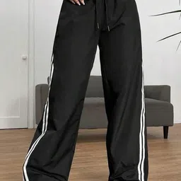 SAAHASAM Women Striped Relaxed Fit Cargos Trousers-picture-13
