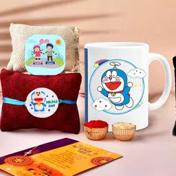 CraftVatika 5-Pcs Rakhi Mugs Greeting Card & Roli Chawal Rakhi Gift Set-image-59