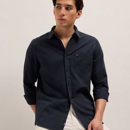 THE BEAR HOUSE Spread Collar Relaxed Fit Pure Cotton Casual Shirt-picture-14