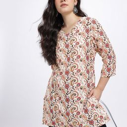 Anouk Rustic Paisley Printed V-Neck Straight Kurti-picture-46