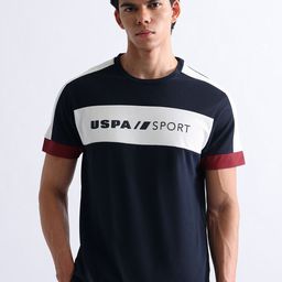 USPA Active Colourblocked Slim Fit Sports T-shirt-image-91