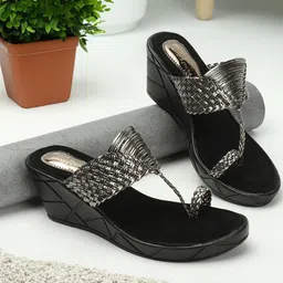 madam glorious Embellished Ethnic Wedge Sandals-image-17