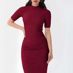 Stylecast X Slyck Round Neck Short Sleeves Bodycon Dress-image-59